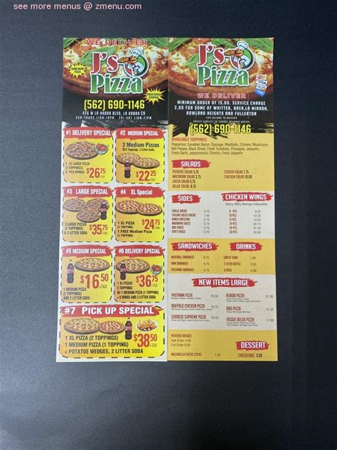 900 AM-1145 PM. . L js pizza menu